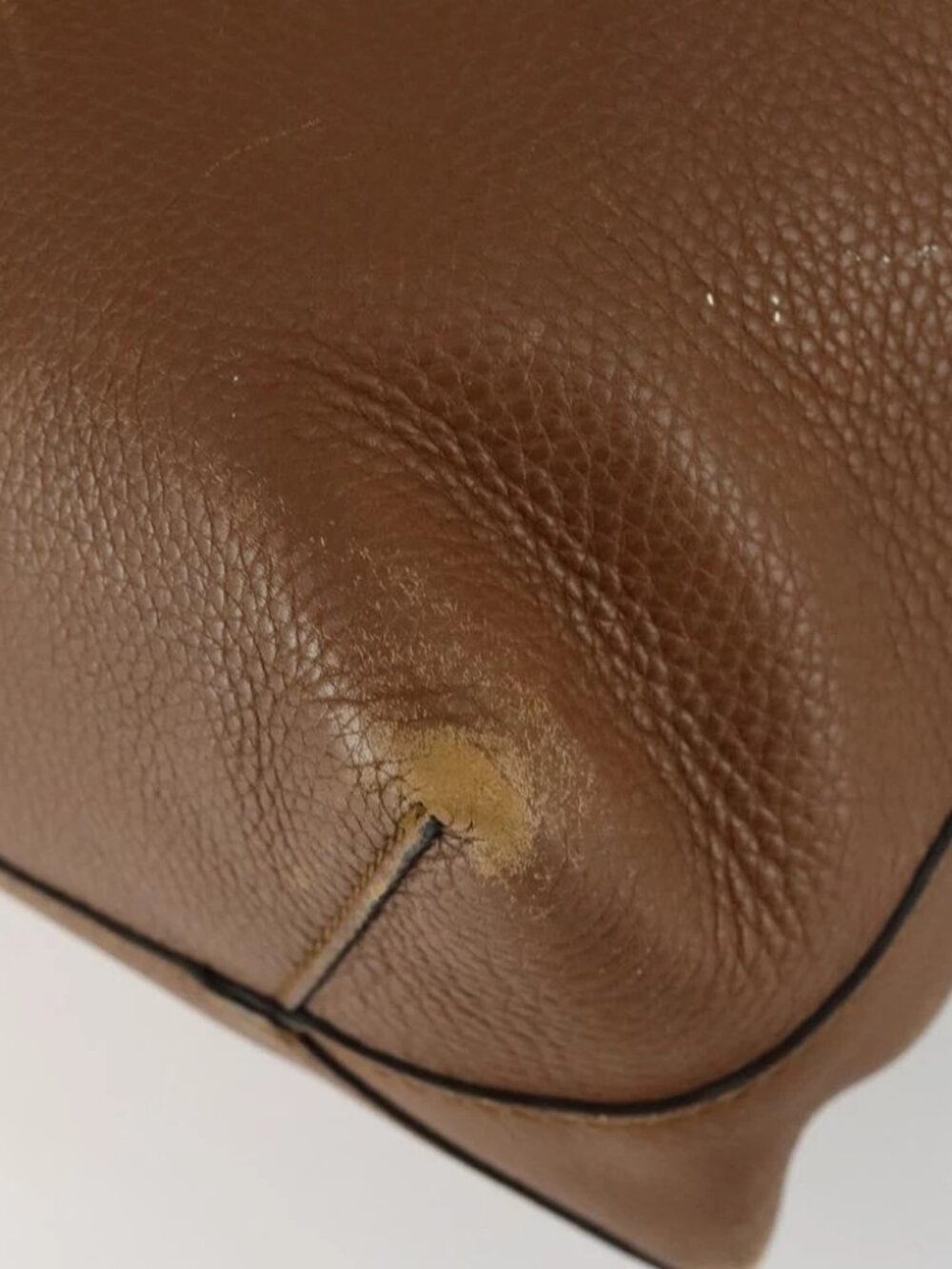 GUCCI Tote Bag Leather Brown Silver Auth - Picture 8 of 16